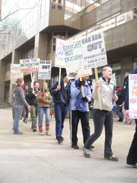 Emergency Picket in Response to death of  Canadian Soldiers in Afghanistan. March 6 2006.